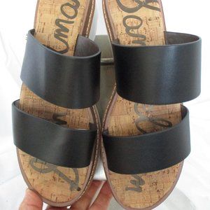 Sam Edelman Raul Black Open Toe Slip On Flatform Sandals Size 7.5 US